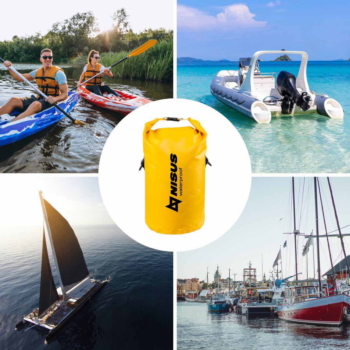 50 L Waterproof Spacious Dry Bag, Yellow could be used in various water trips