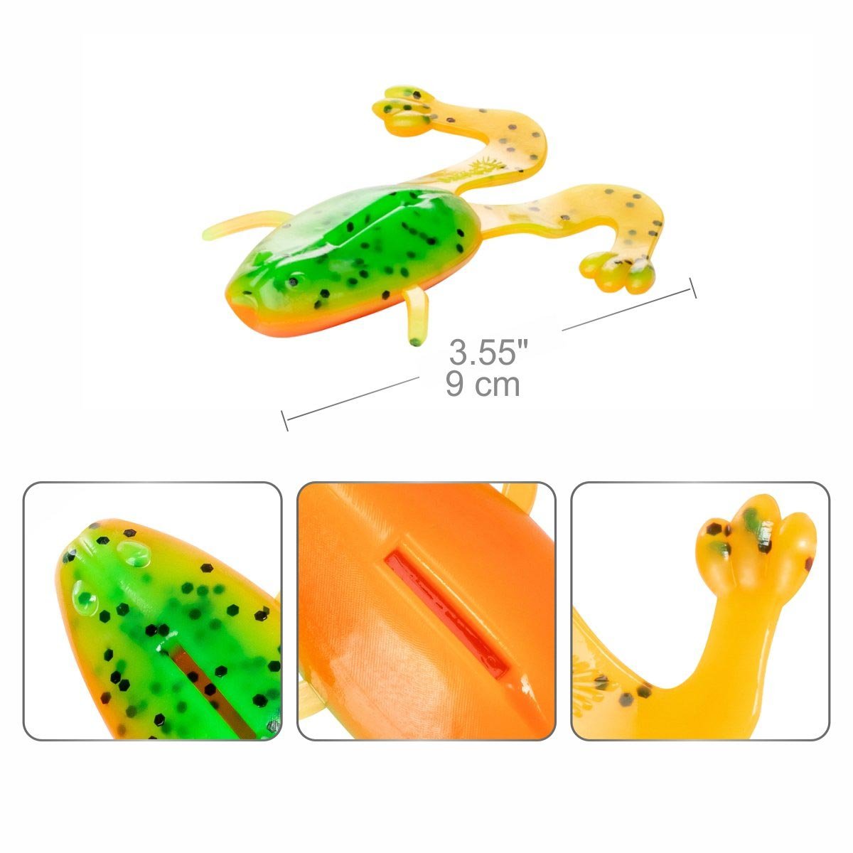 Frog 3.5" Crankbait Tackle Soft Swimbait Fishing Lures (Multi Colors) 4 psc