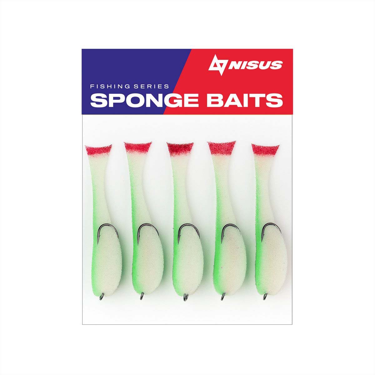 Nisus 2.5 inch Sponge Bait Fishing Lure, Pack of 5
