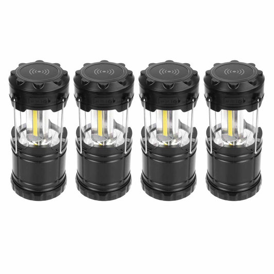 Set of 4 360-Degree Collapsible Camping Lanterns with Power Bank