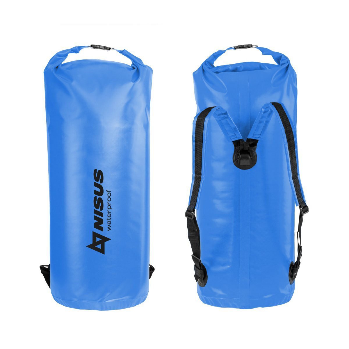 70L Waterproof Large Dry Bag, Backpack with Shoulder Straps, Blue