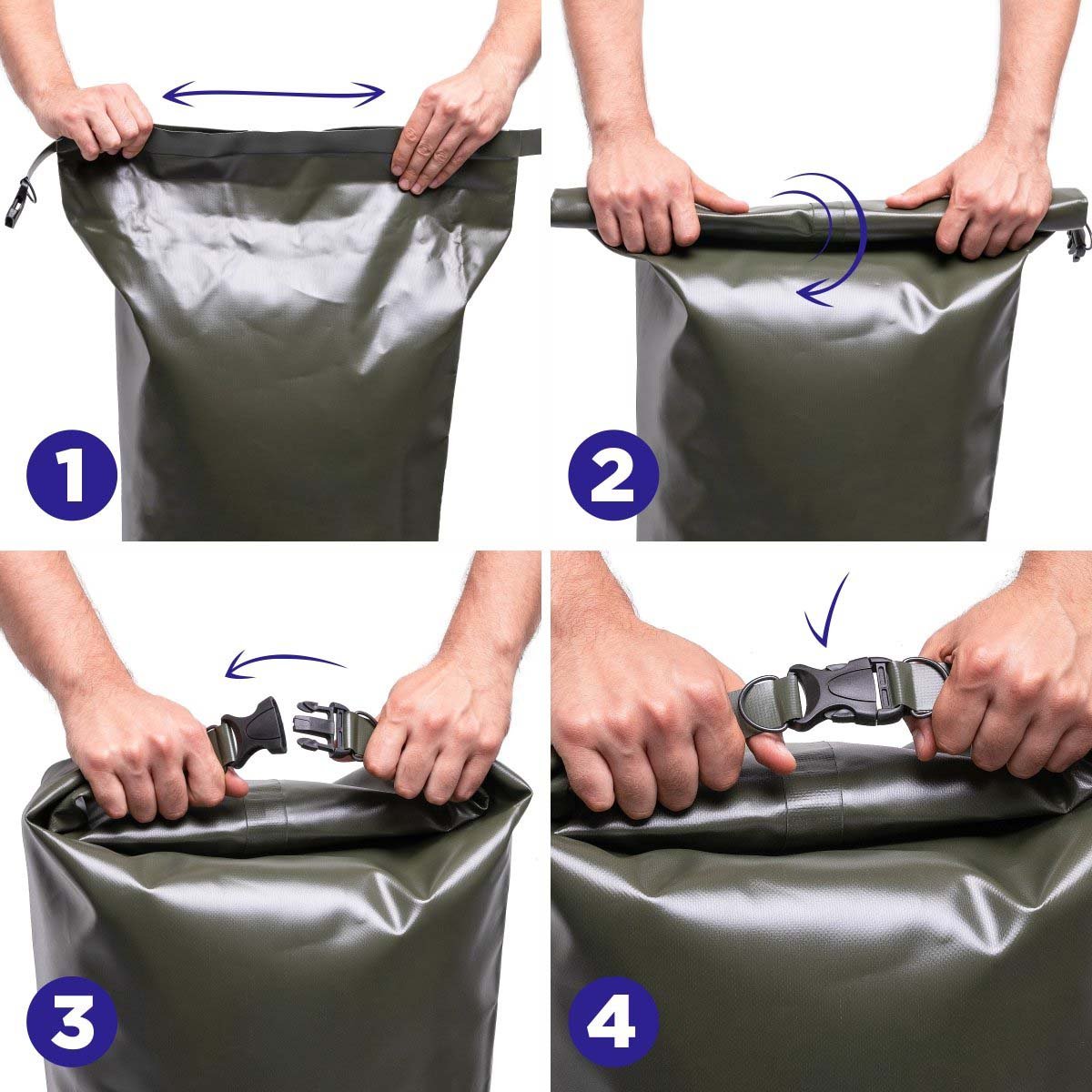 70L Waterproof Large Dry Bag, Backpack with Shoulder Straps is very easy to close and carry