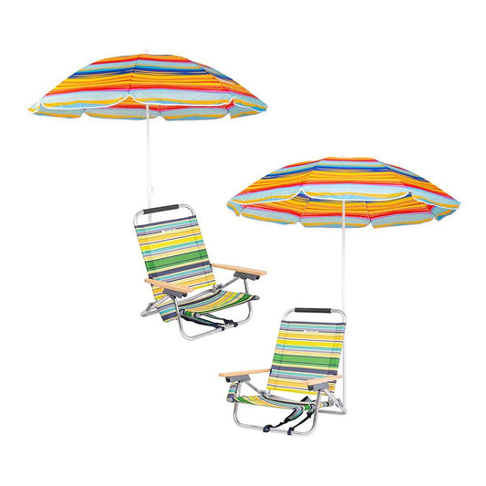 Lightest Backpack Beach Chair and 4 ft Sun Umbrella, Set of 2
