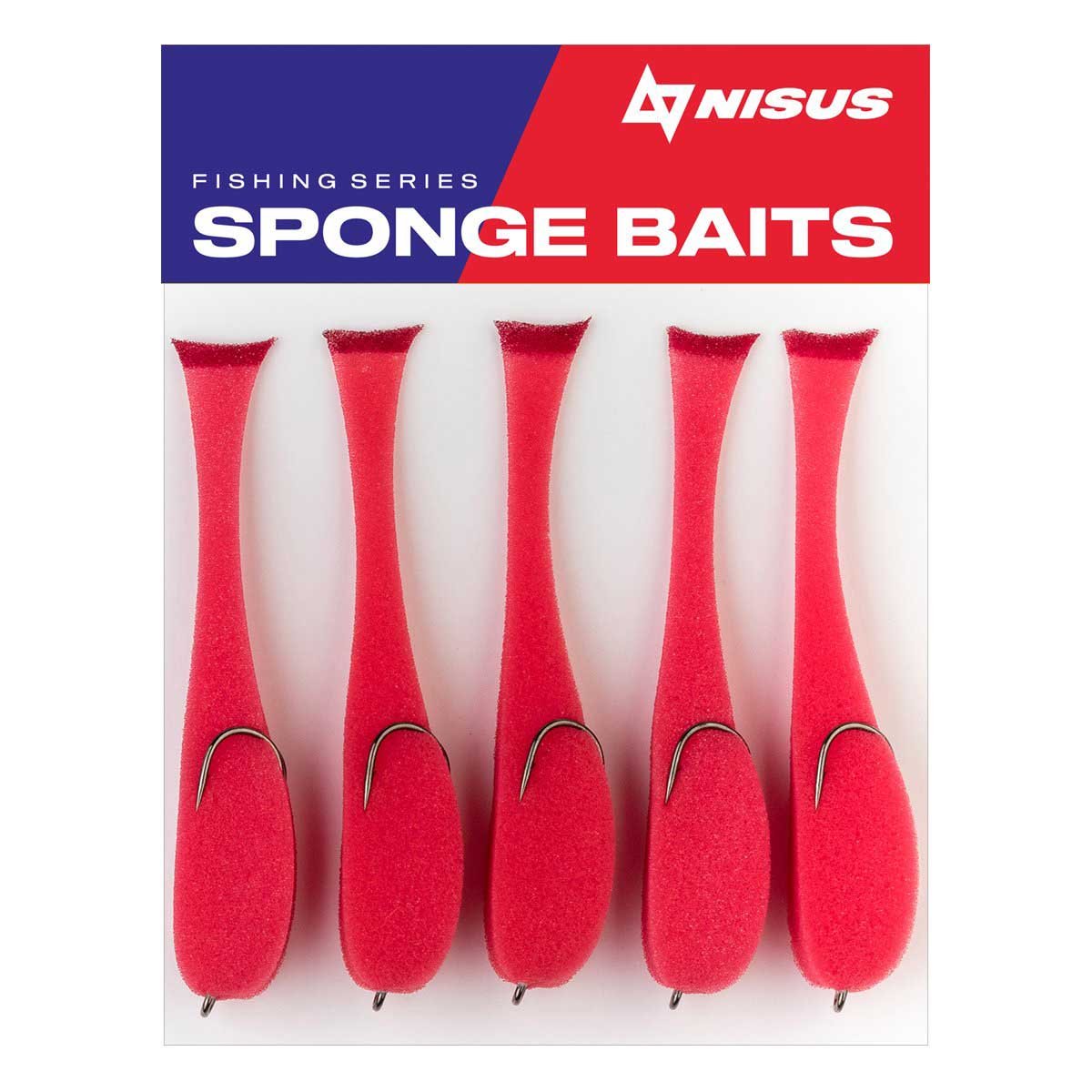 5.5" Sponge Bait with a Double Hook for Predatory Fish, Multi-Colored, 5 pcs