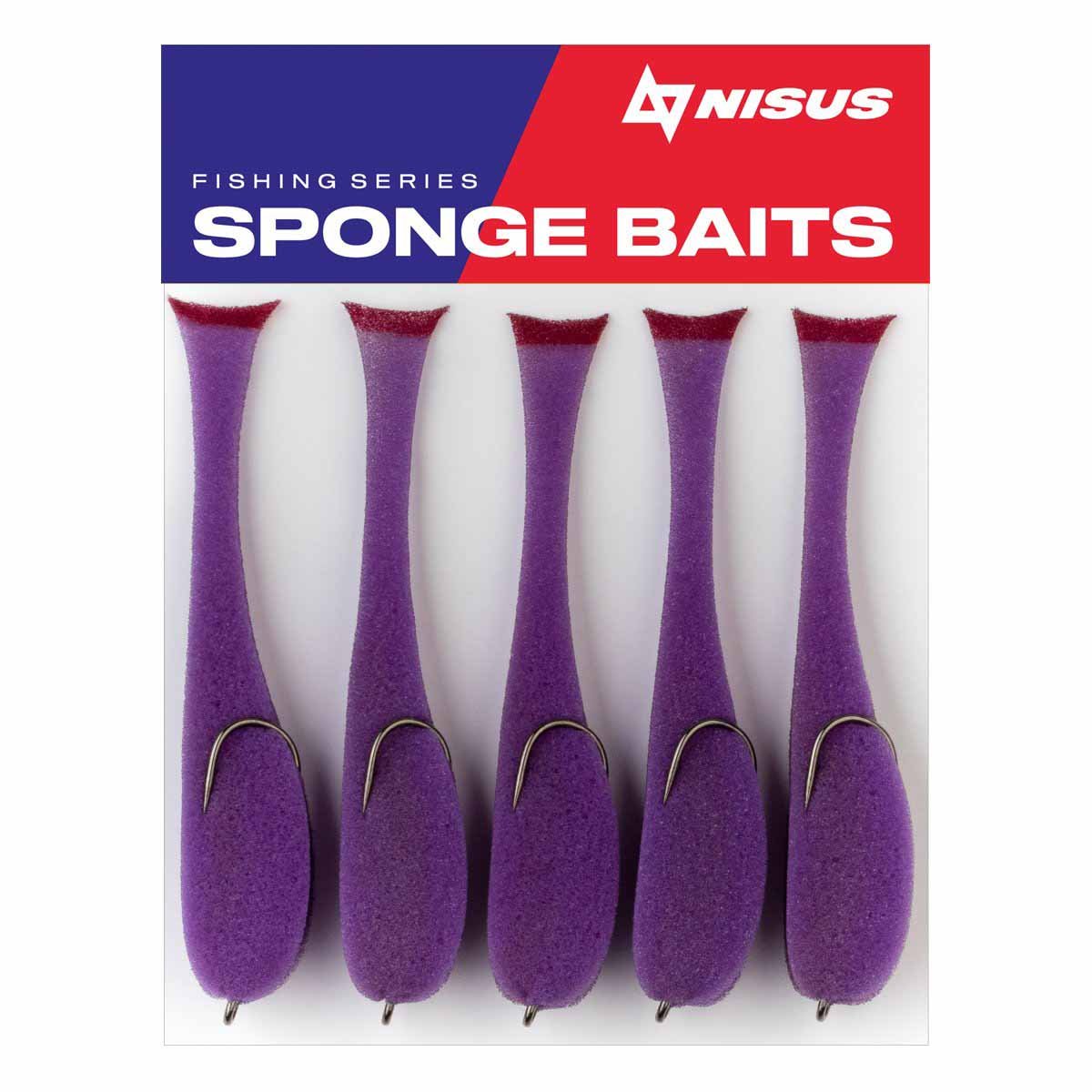 5 Sponge Bait with A Double Hook for Predatory Fish, Multi-Colored, 5 Pcs, Yellow&Red
