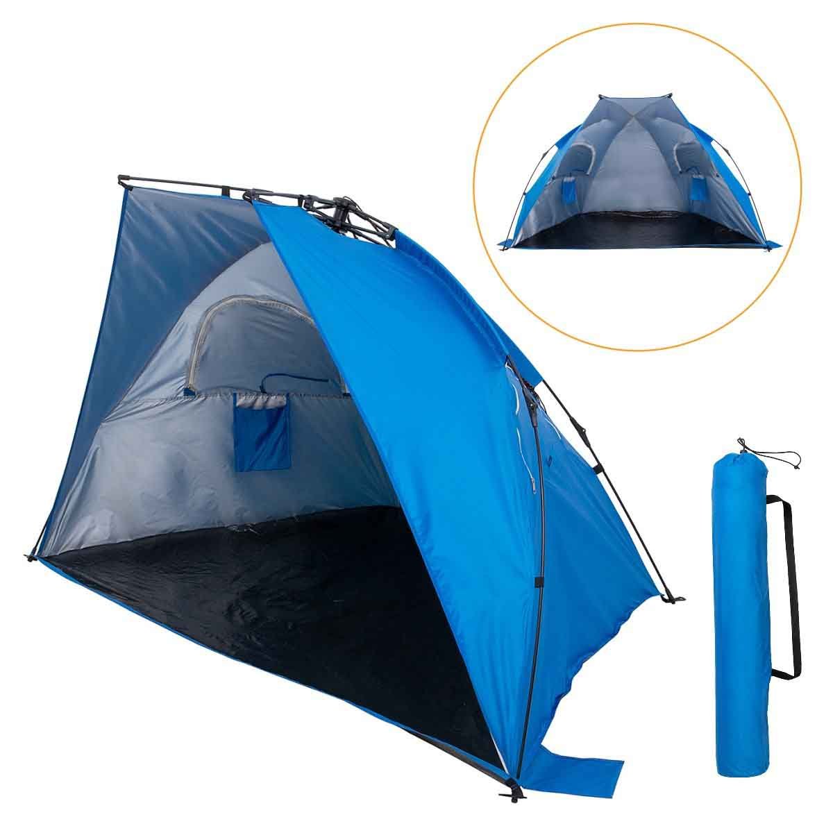 2 Person Easy Up Beach Tent Sun Shade Shelter UPF 50+ is roomy and could be packed into a carry bag