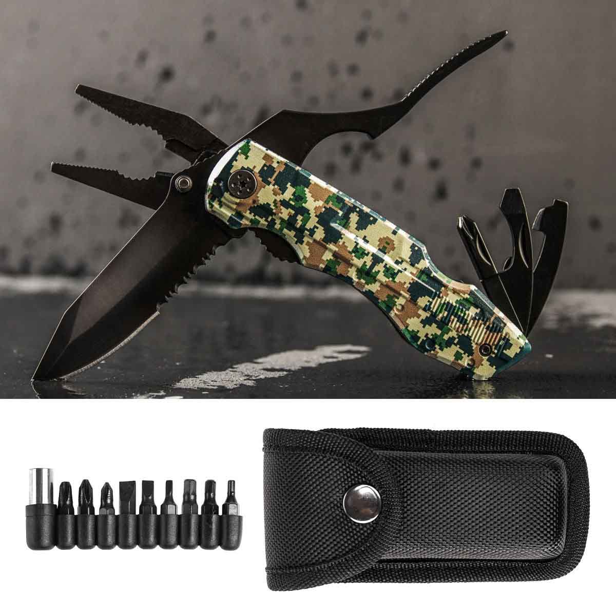Safety Lock 14-in-1 Survival Multitool for Fishing, Hunting