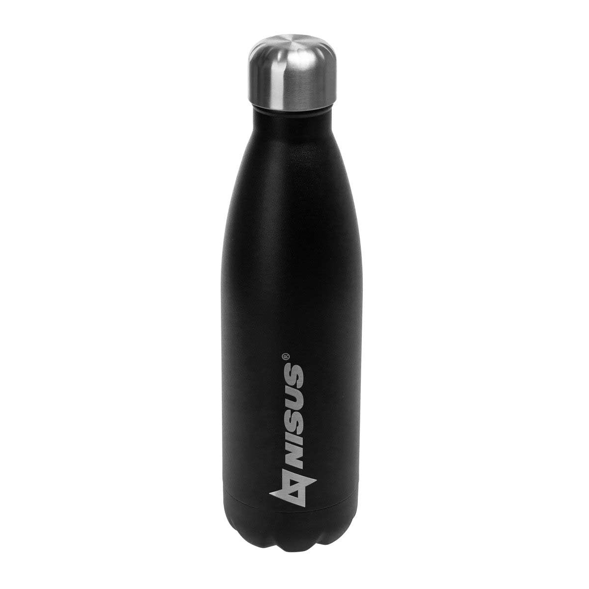 Stainless Steel Insulated Twist Top Water Bottle, 17 oz, black