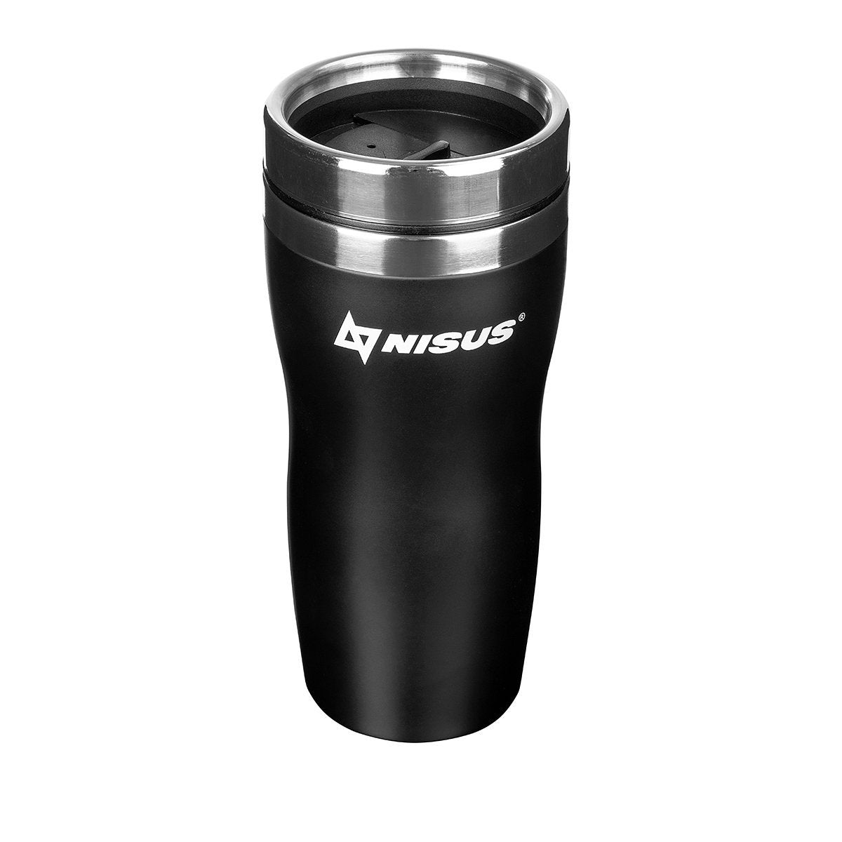 Nisus Stainless Steel Tumbler with Lid, Black, 15 oz
