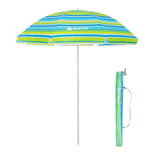 4, 5 ft Sea-Green Folding Beach Umbrella with Carry Bag