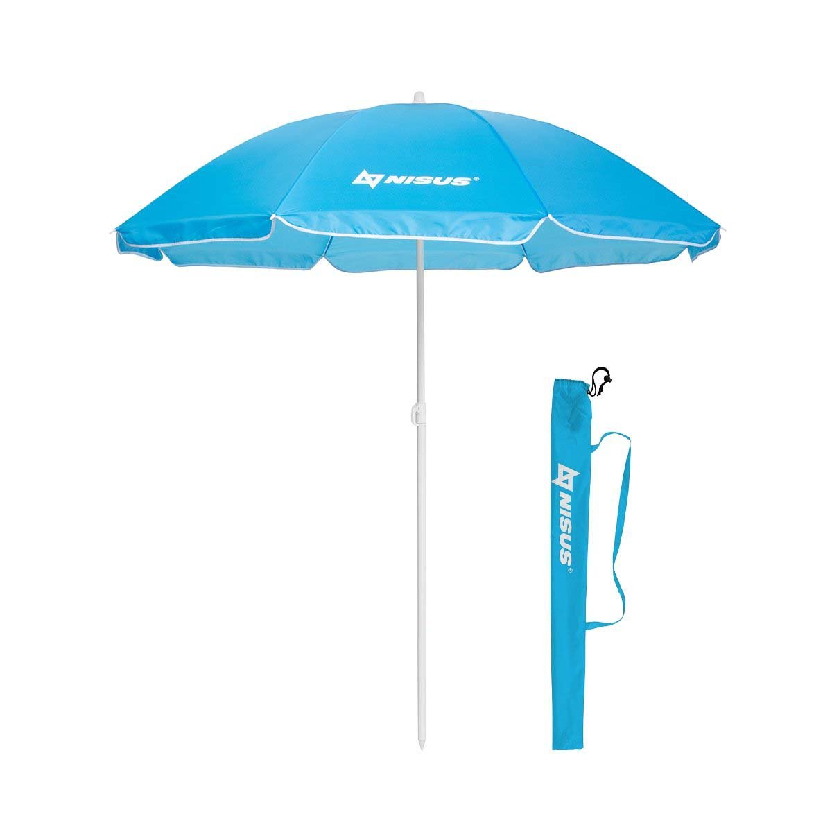 4, 5 ft Blue Folding Beach Umbrella with Carry Bag