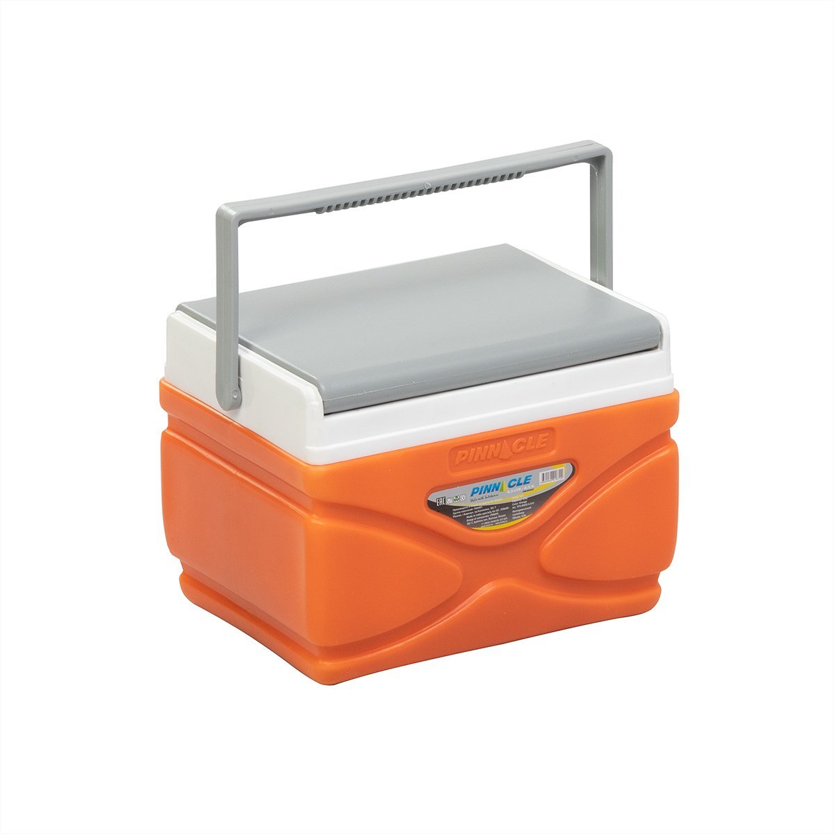 Prudence Portable Hard-Sided Ice Chest for Camping, 4 qt, with handle, orange color