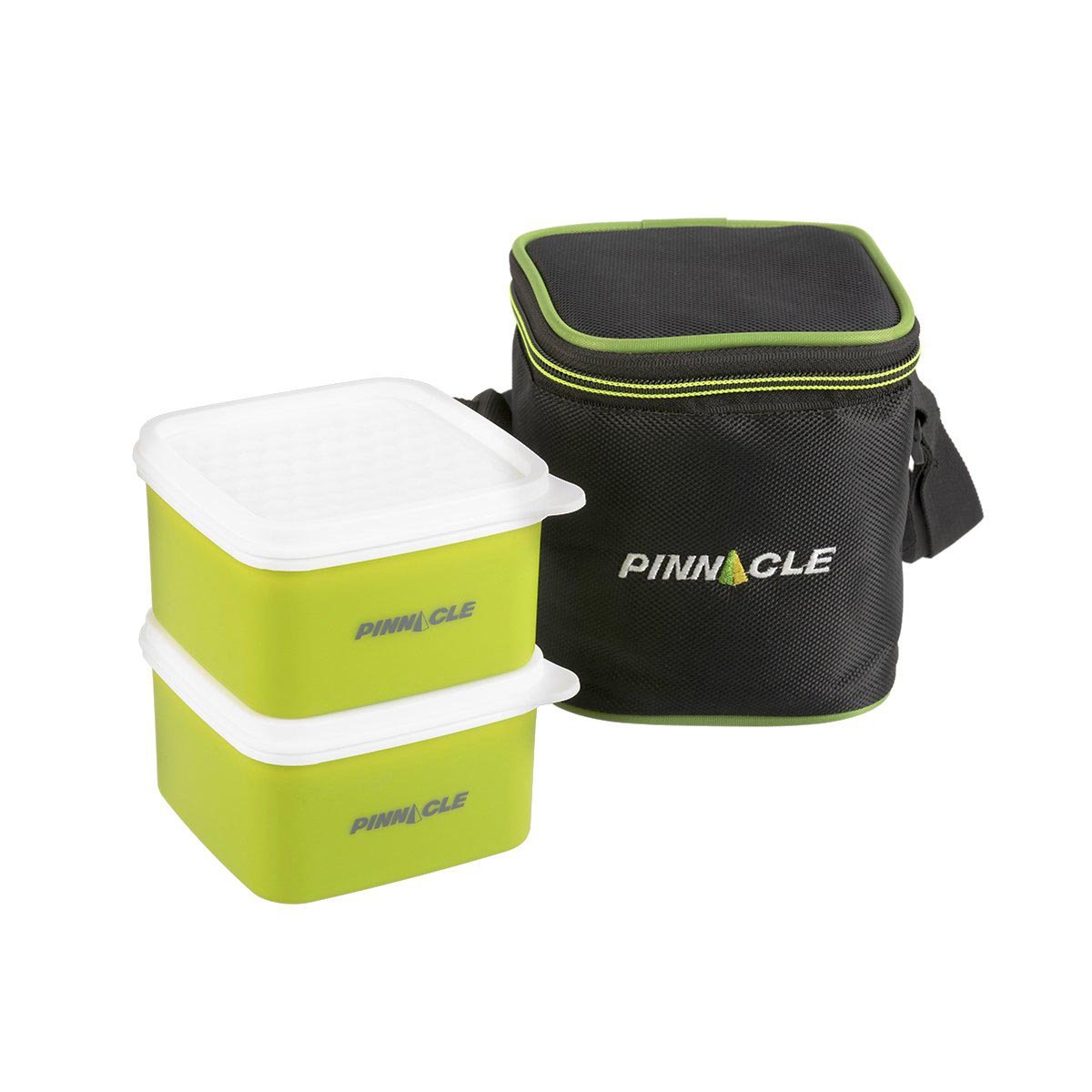 Passion Compact Set of 2 Lime Green Plastic Lunch Containers | 8.5 oz | Insulated Bag