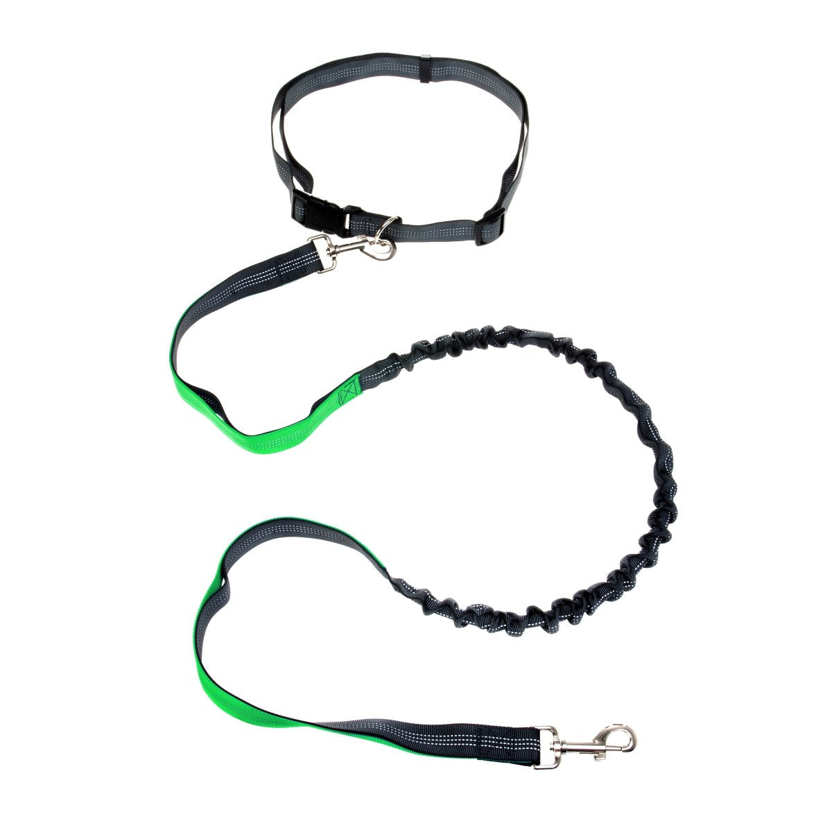 Shock Absorbing Green Two-Handle Dog Leash 4 ft