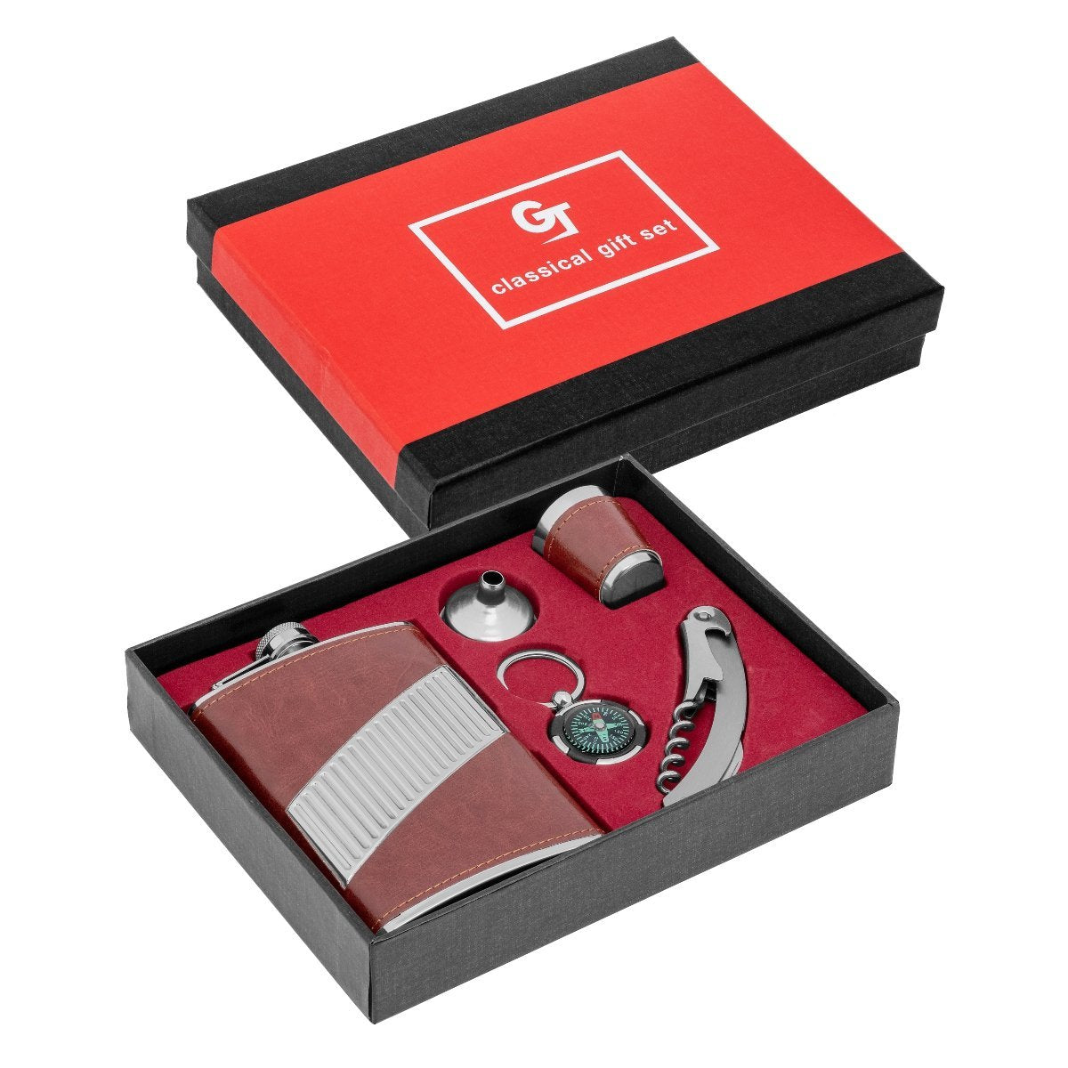 Stainless Steel Gift Set, 9 oz Hip Flask and Shot Glass