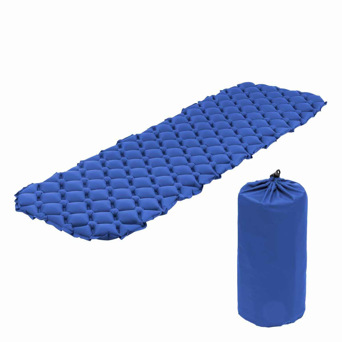 2-inch Waterproof Camping Self Inflating Sleeping Pad with Carry Bag, Blue