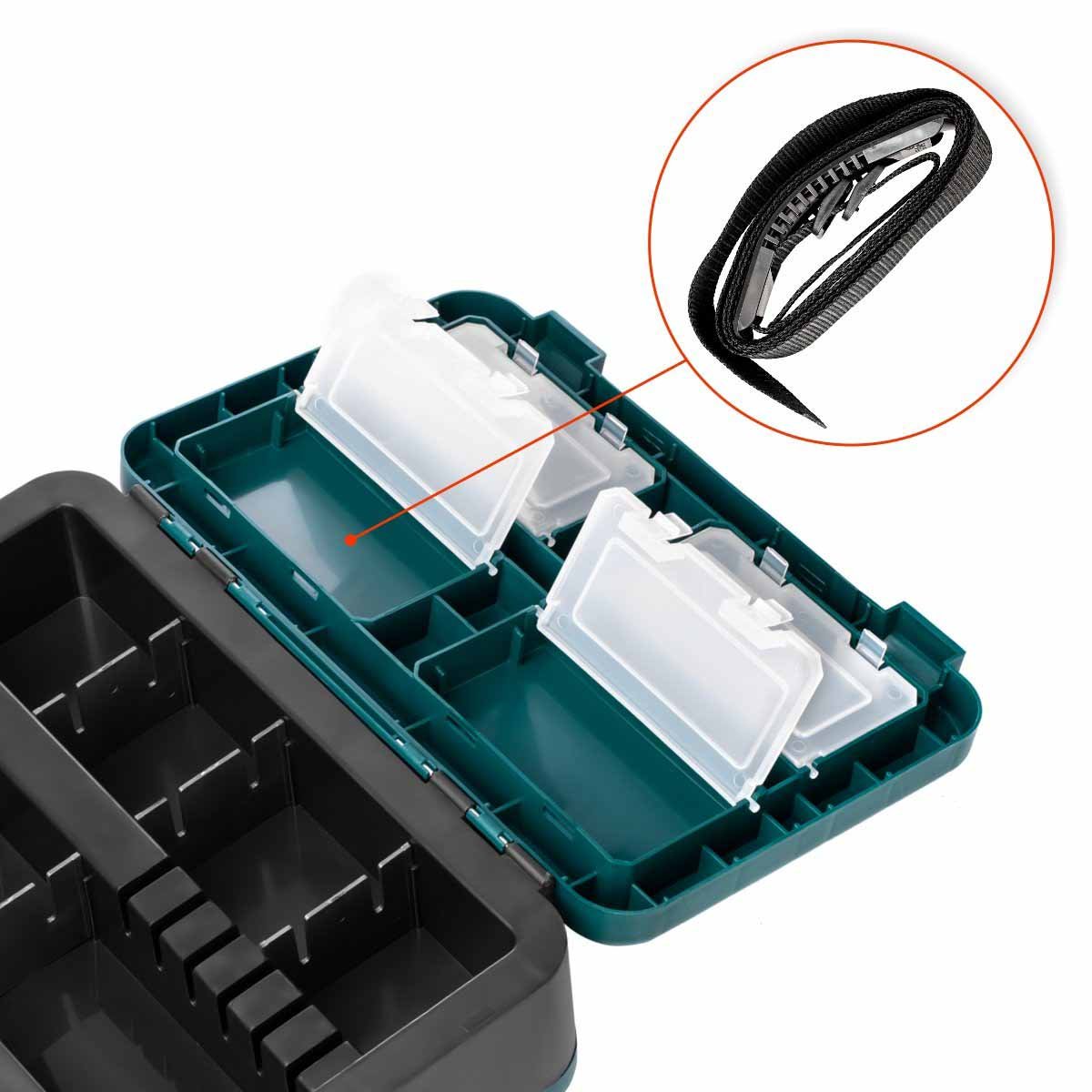 Ice Fishing Bucket Type Box with Seat is equipped with Adjustable Shoulder Strap 