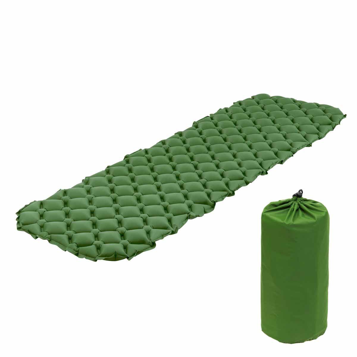 2-inch Waterproof Camping Self Inflating Sleeping Pad with Carry Bag, Green