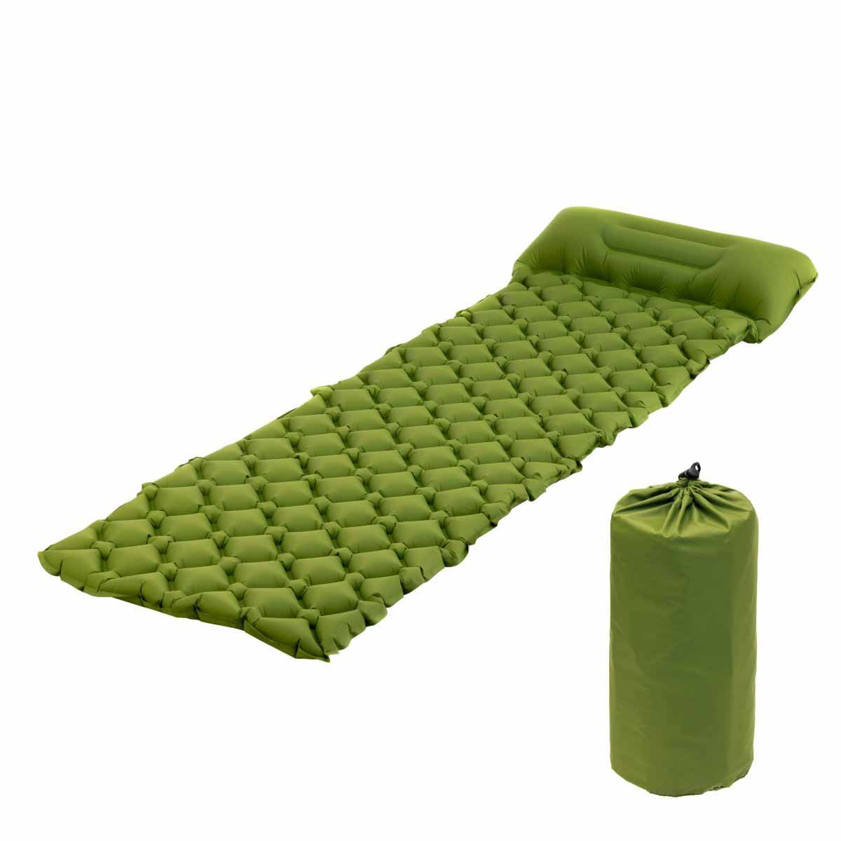 2-inch Waterproof Camping Self Inflating Sleeping Pad with Carry Bag, Olive Green