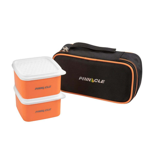 Polaris Set of 2 Plastic Lunch Boxes | 8.5 oz | Insulated Bag | Food Storage Containers, Orange