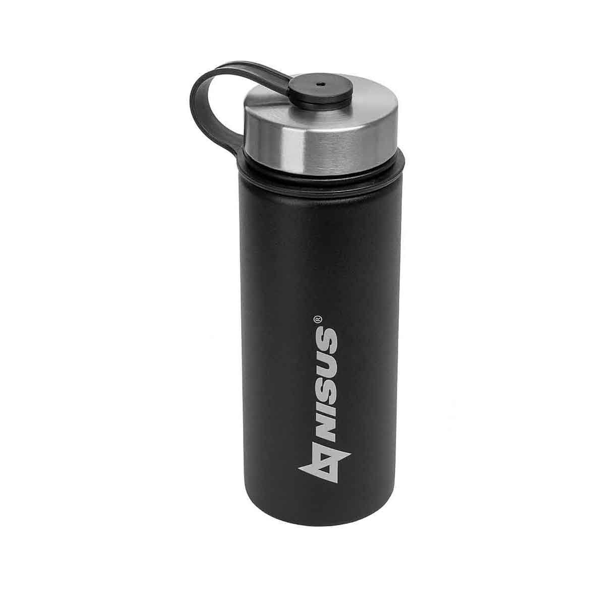 Stainless Steel Insulated Sport Water Bottle with 3 Lid Types, 18 oz, Black