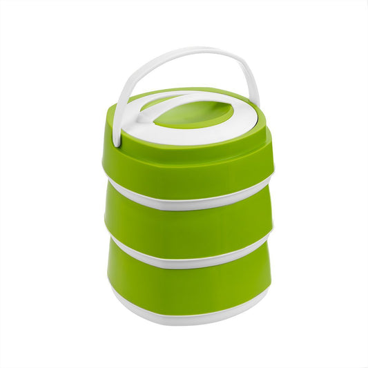 Phoenix Set of 3 Green Stackable Plastic Lunch Boxes | 61 oz | Stainless Steel Insulation