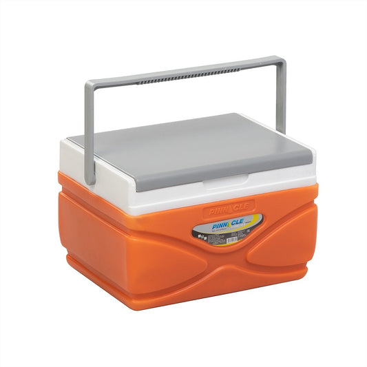 Prudence Portable Hard-Sided Ice Chest for Camping, 11 qt, with handle, orange color