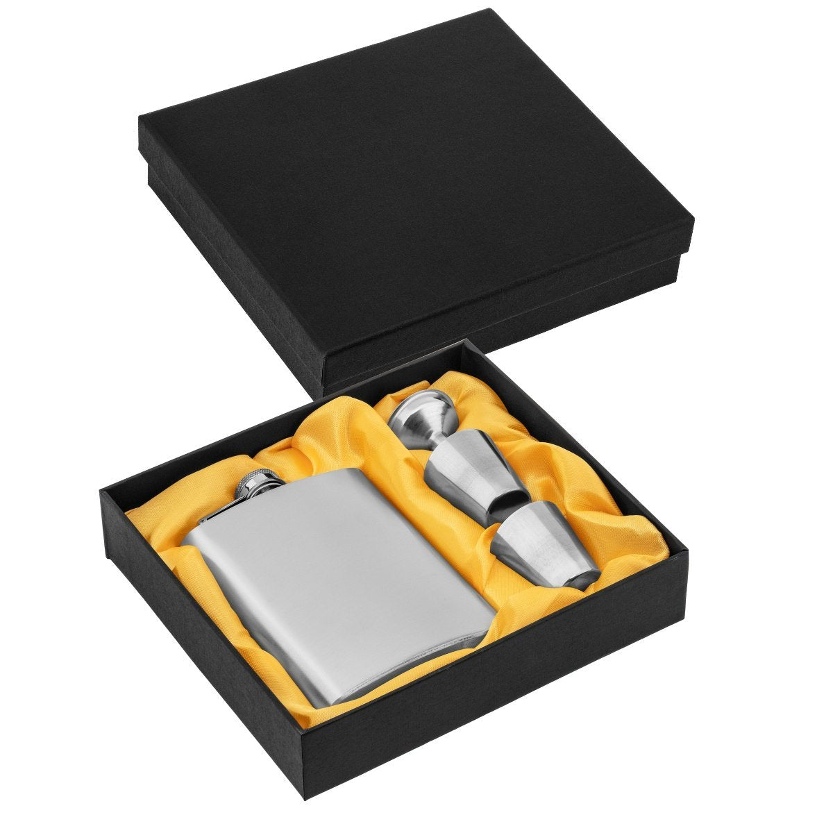 Stainless Steel Gift Set, 8 oz Hip Flask, Two Shot Glasses and Funnel