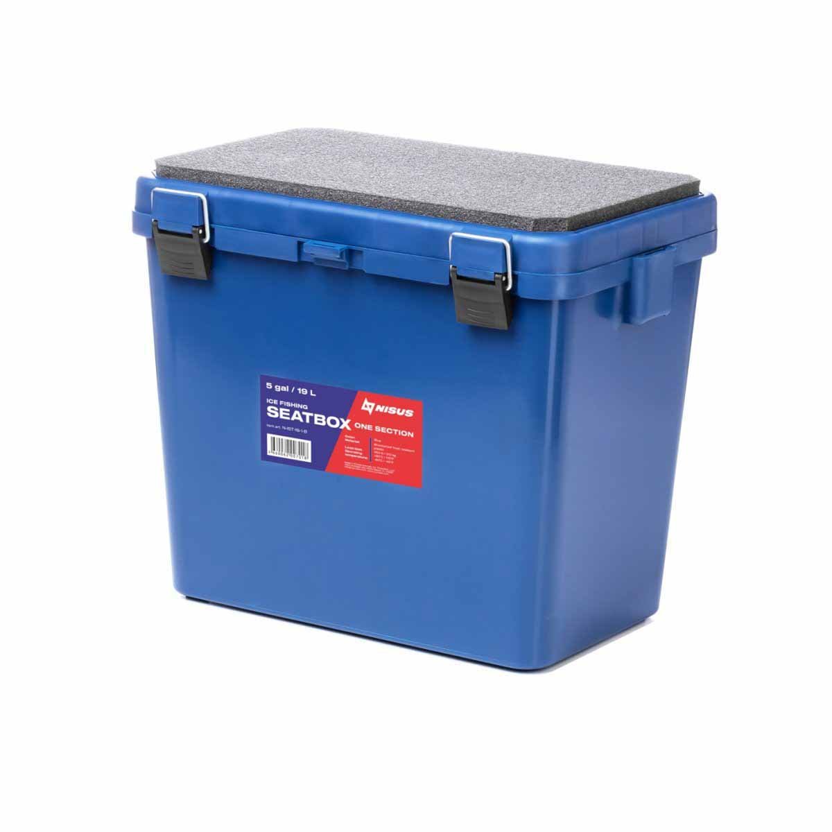 Ice Fishing Bucket Type Box with Seat and Adjustable Shoulder Strap could be used as a place to sit on while ice fishing
