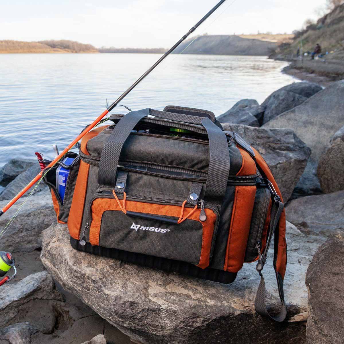 Waterproof Soft Shoulder Fishing Tackle Bag with Boxes and Rapala
