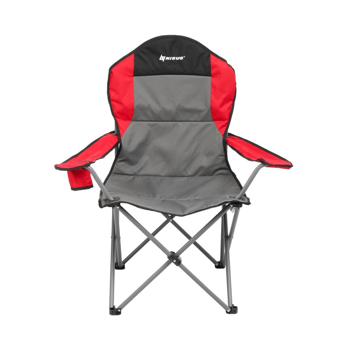 Folding Portable Oversize Camping Armchair with Cup Holder Armrest