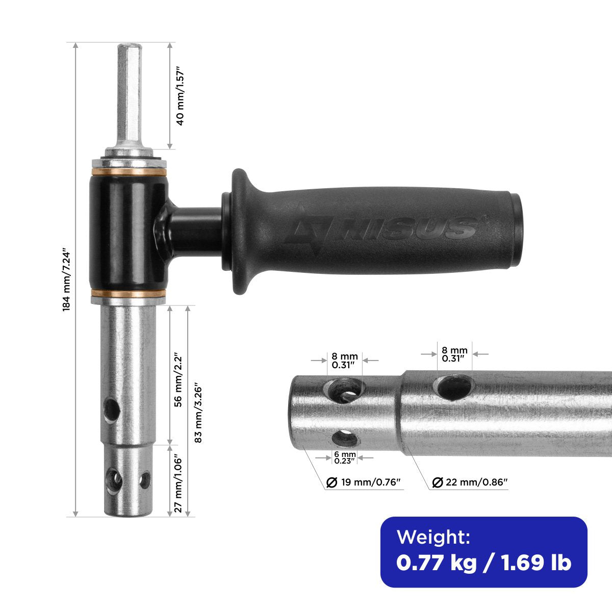 Professional Ice Fishing Auger Drill Bit with Cordless Drill Adapter | Drill Attachment Adapter with Safety Handle | Essential Ice Fishing Gear for Ice Anglers