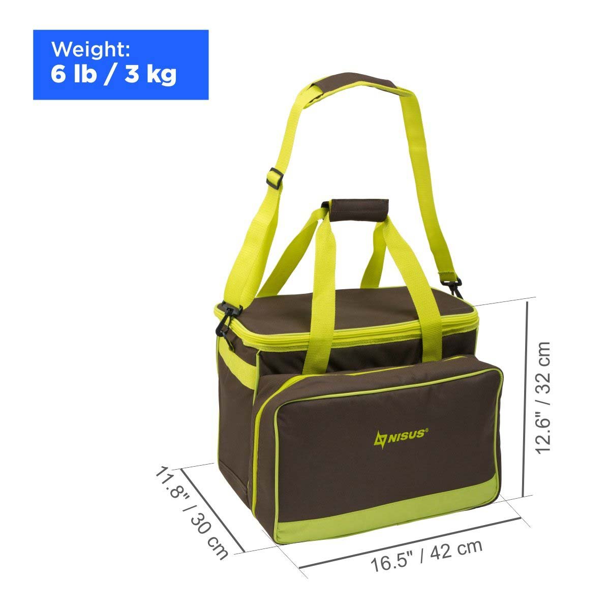 Nisus 6 person insulated picnic bag with a handle and adjustable strap