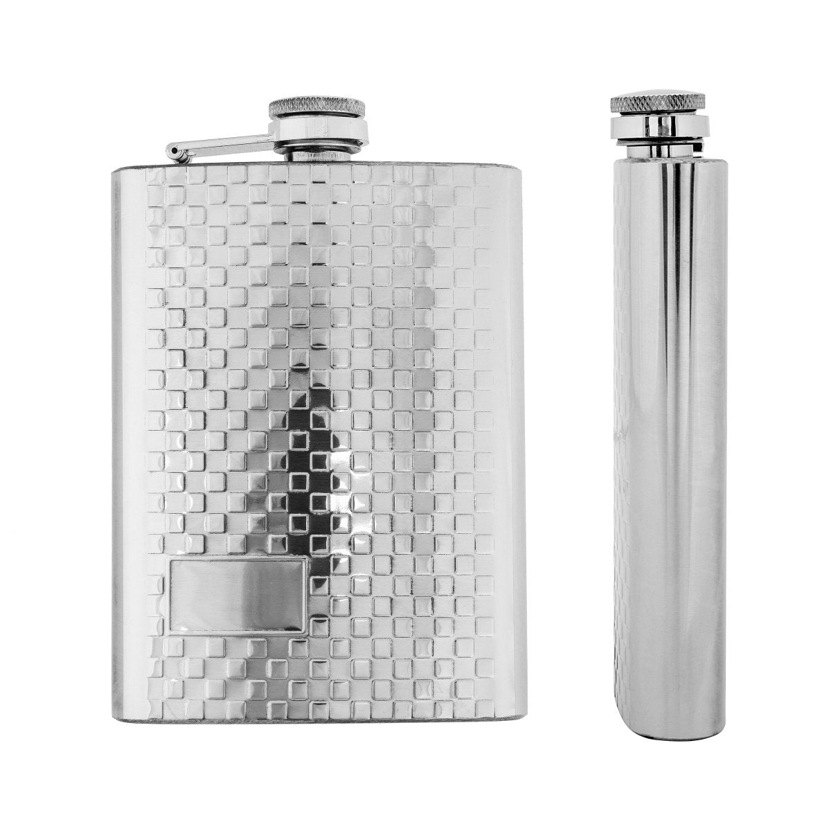 8 oz Silver Stainless Steel Hip Flask for Alcohol Beverages Set of Six