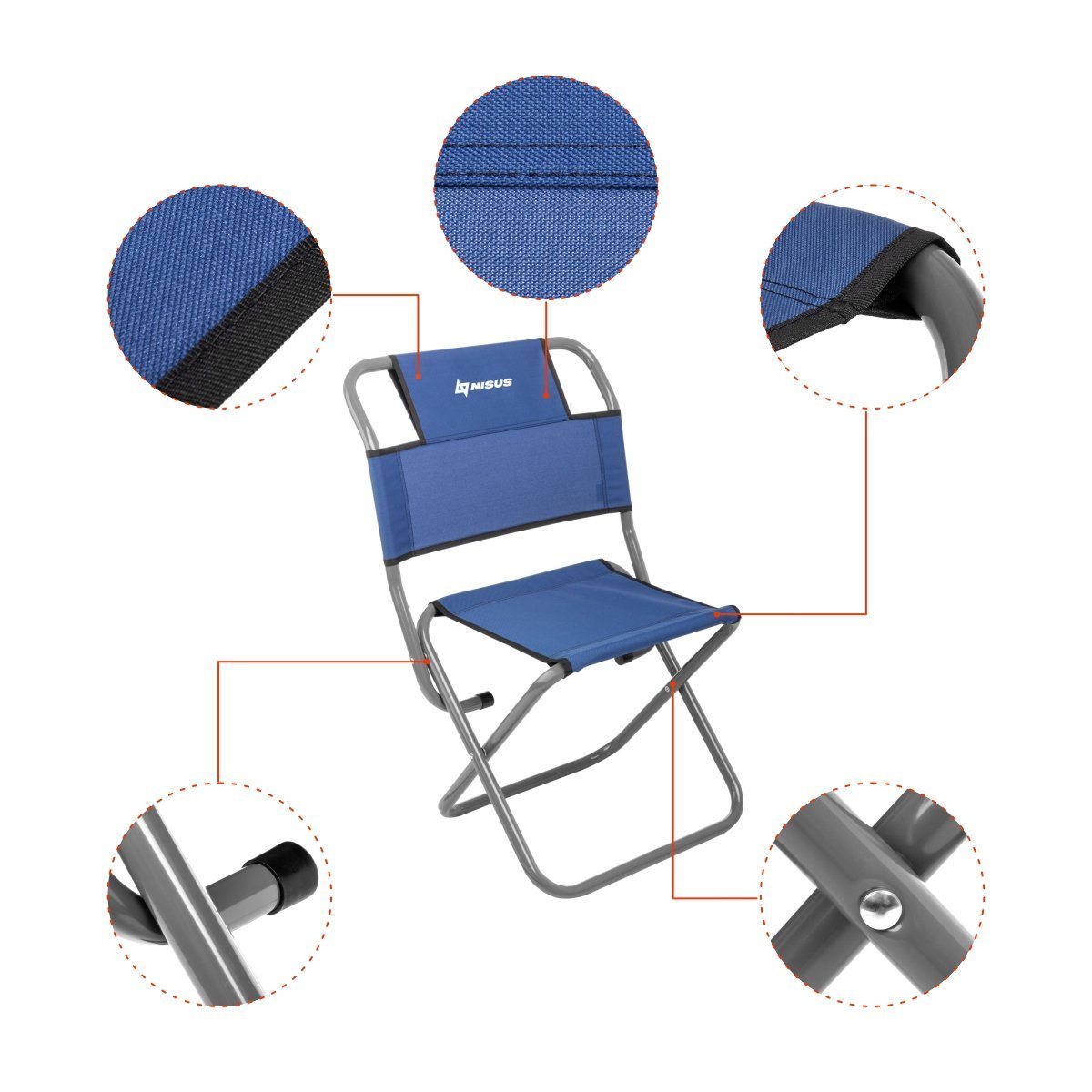 Blue camping chair Oxford fabric and steel pole