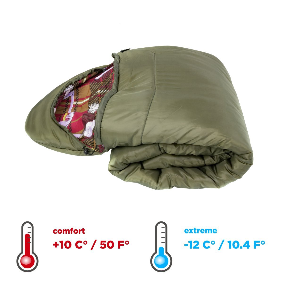 TRAVEL 220/90/400 Large Size Lightweight Synthetic Cotton Lined Camping Sleeping Bag