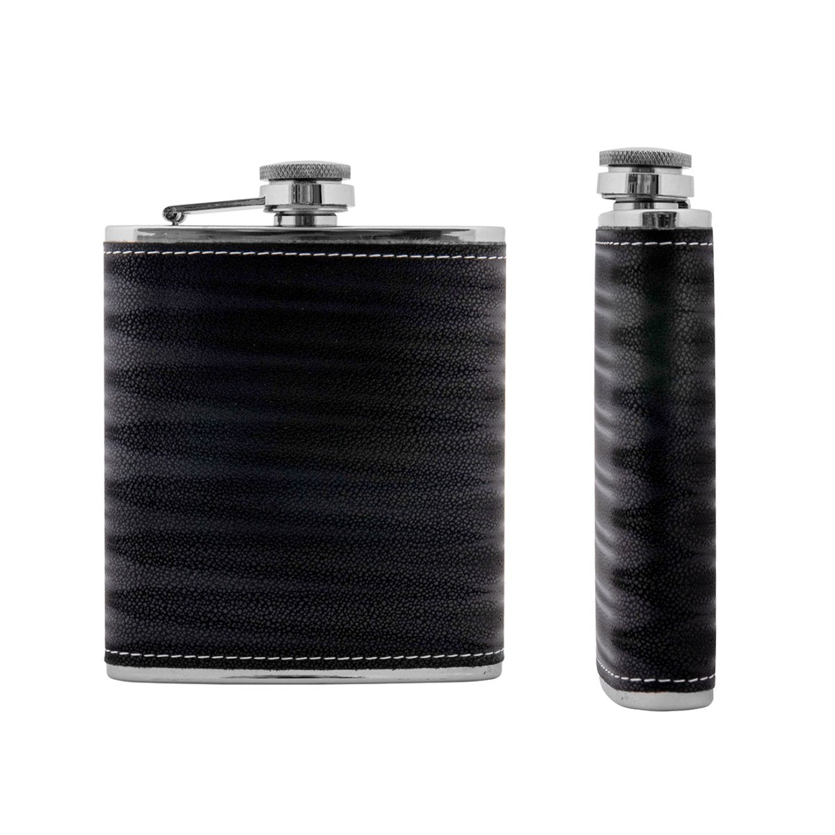 7 oz Black Stainless Steel Liquor Hip Flask for Strong Alcohol