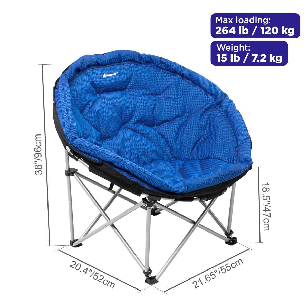 Moon Big Folding Padded Saucer Chair with Carrying Bag