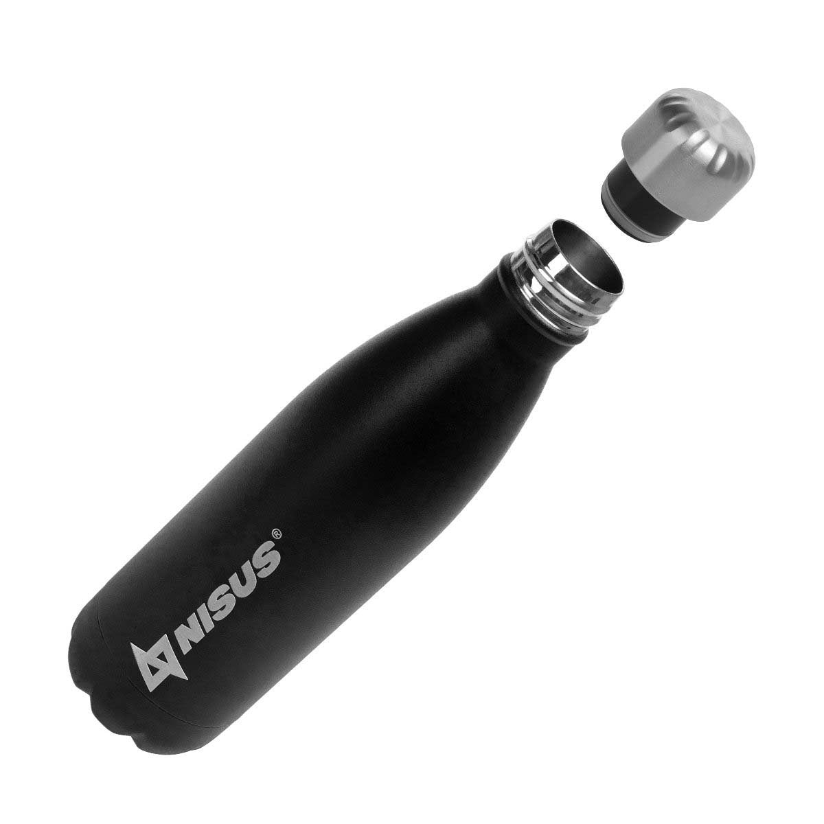 Stainless Steel Insulated Water Bottle with a Twist Top, Black