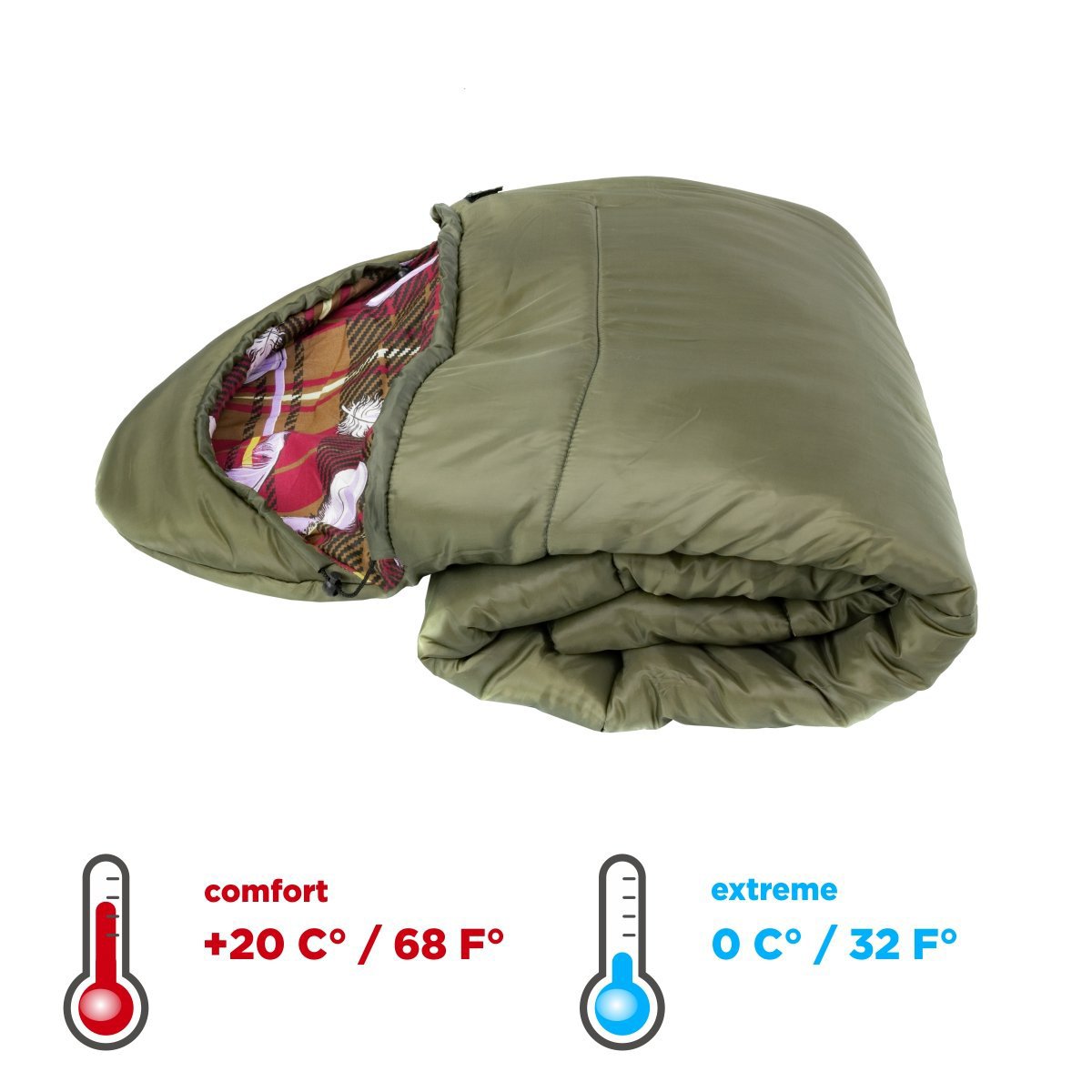 TRAVEL 220/70/200 XXL Lightweight Synthetic Cotton Lined Summer Camping Sleeping Bag