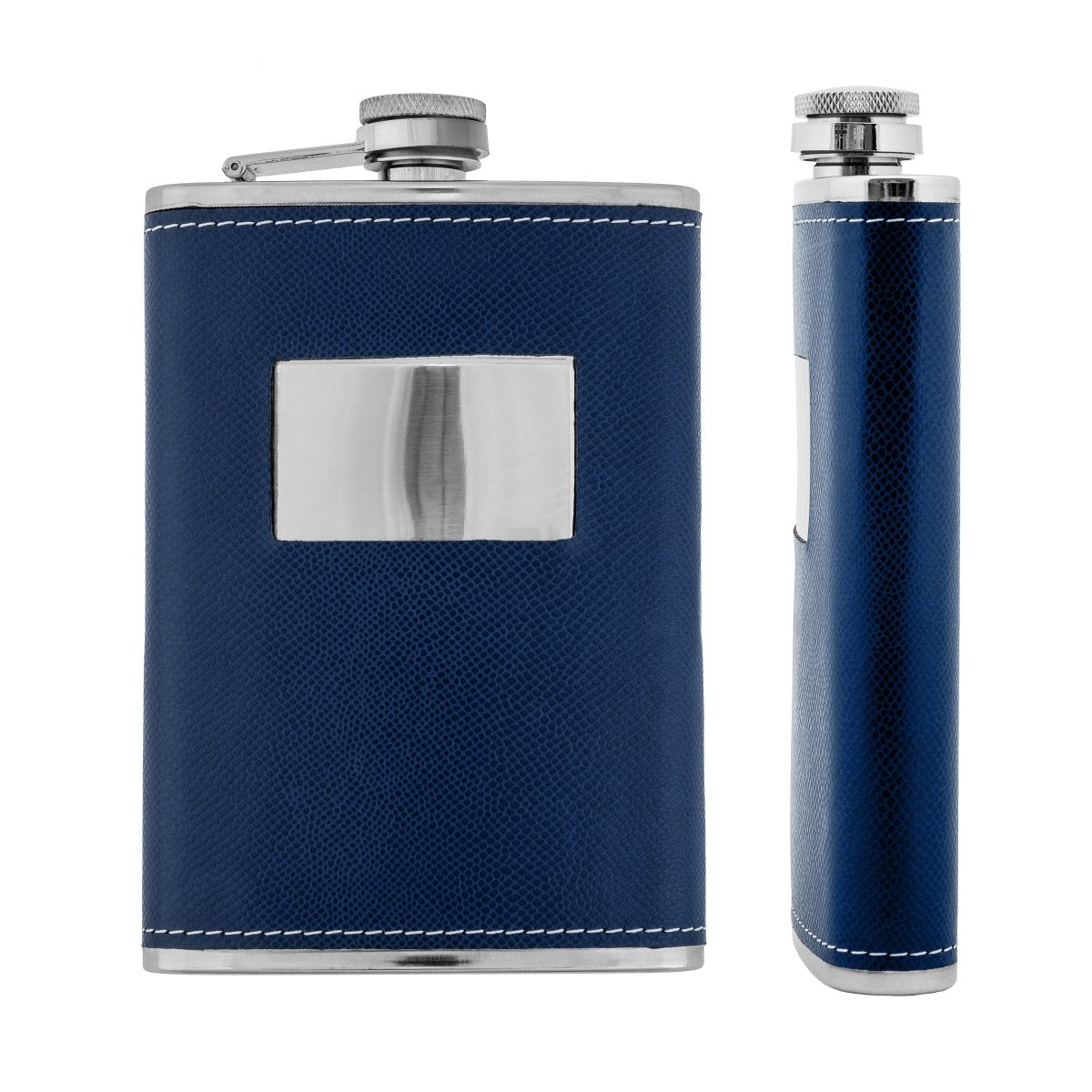 9 oz Blue Stainless Steel Hip Flask for Strong Alcohol Set of Two