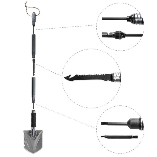 Multifunctional 29-inch Assembling Shovel Tool Set for Camping, Outdoor