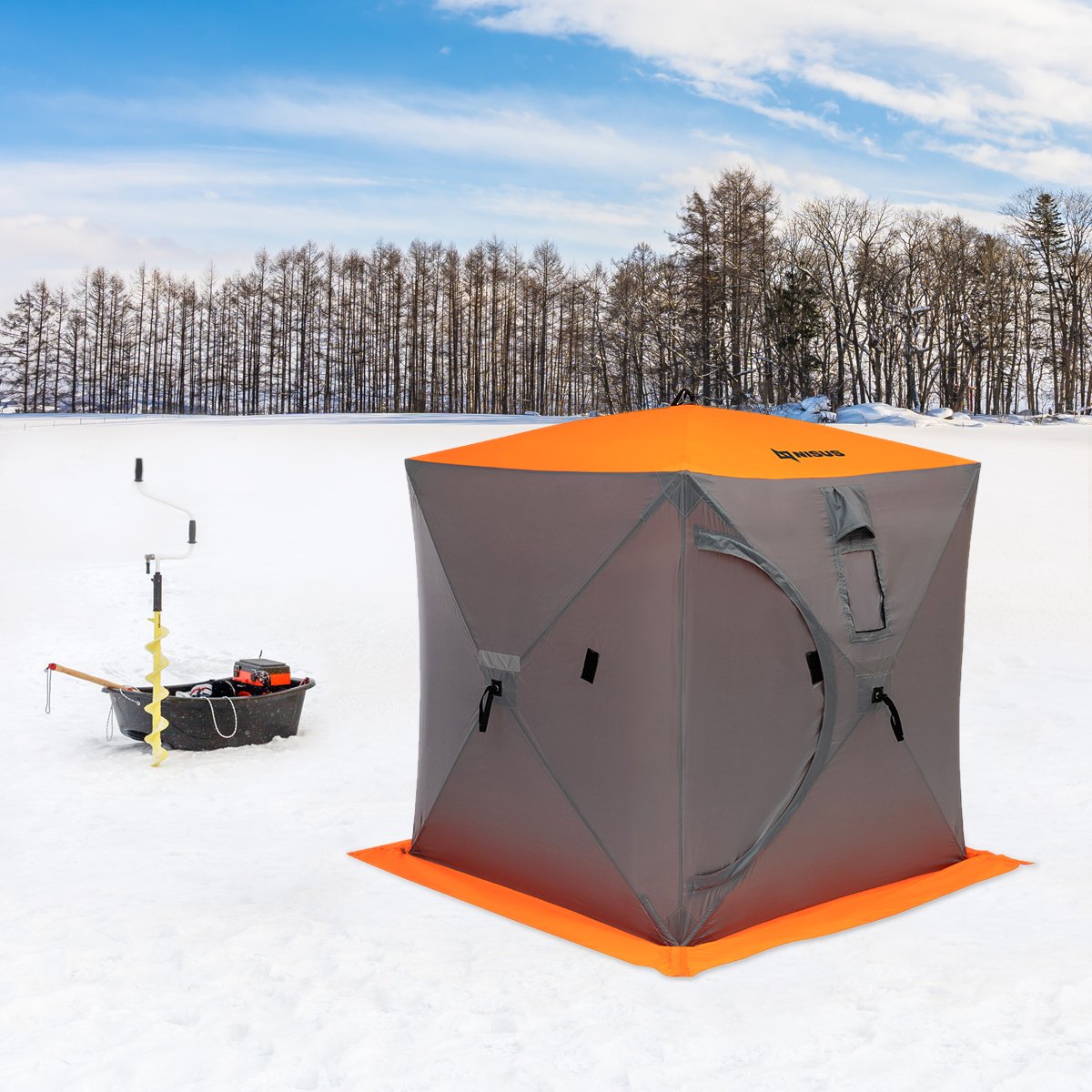 NISUS 2-Person Cube Series Pop-up Ice Fishing Shelter