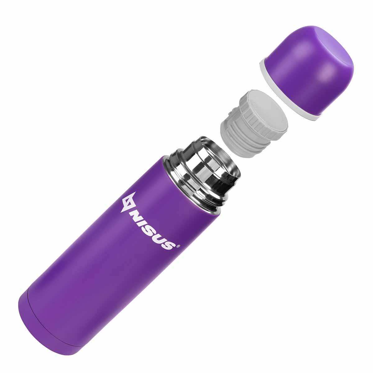 Portable Insulated Vacuum Flask with 2 Lid Cups, 25 oz, Limited Edition, purple c