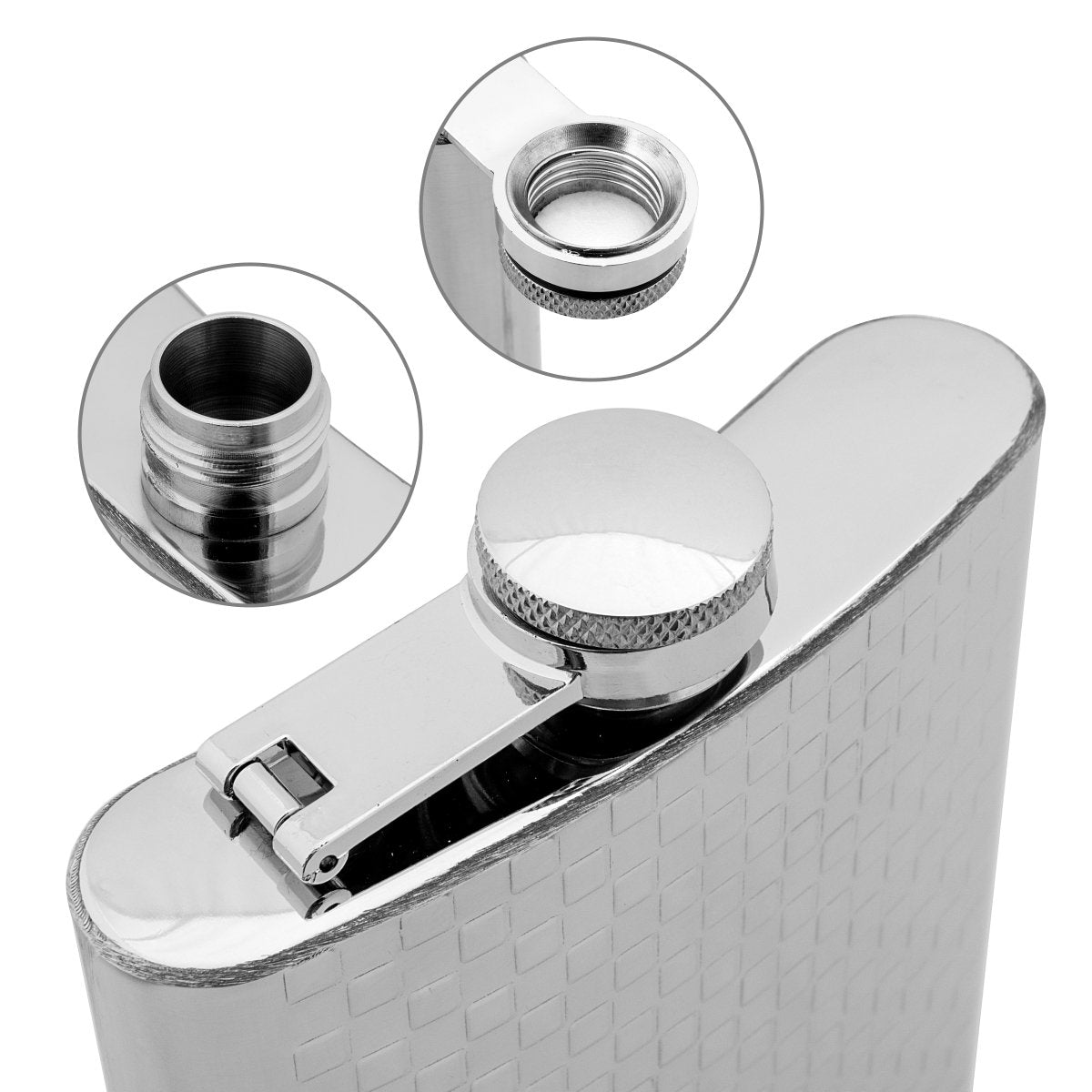8 oz Silver Stainless Steel Hip Flask for Alcohol Beverages