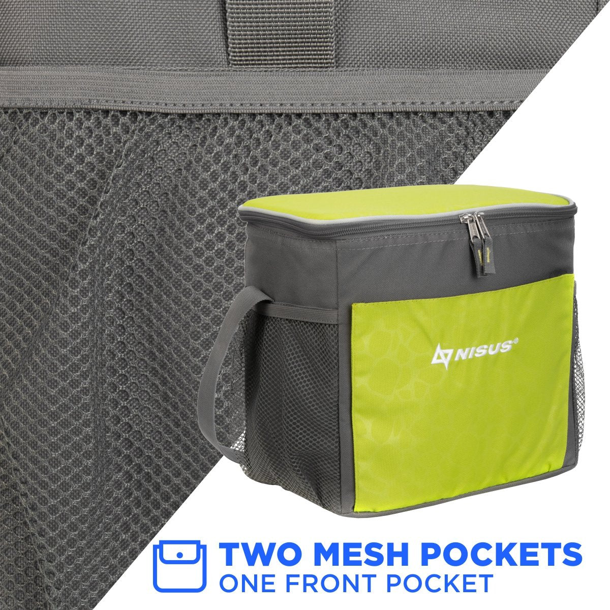 Beach Soft Sided Cooler Bag featuring two mesh pockets
