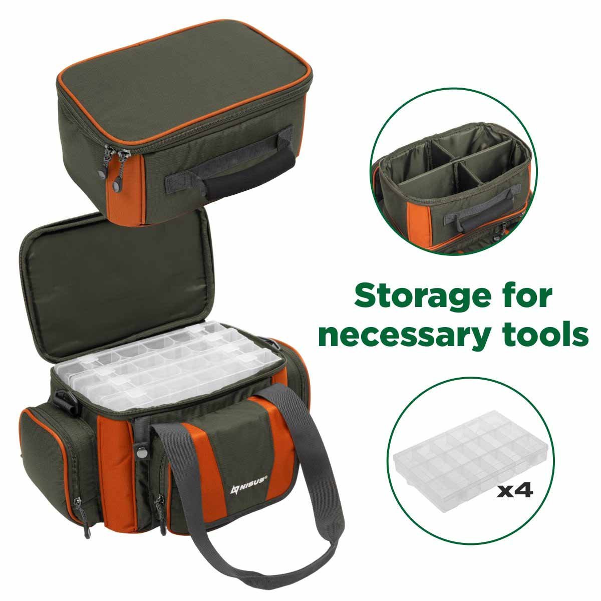Water-Resistant Fishing Tackle Tote Soft Sided Tackle Box Bag