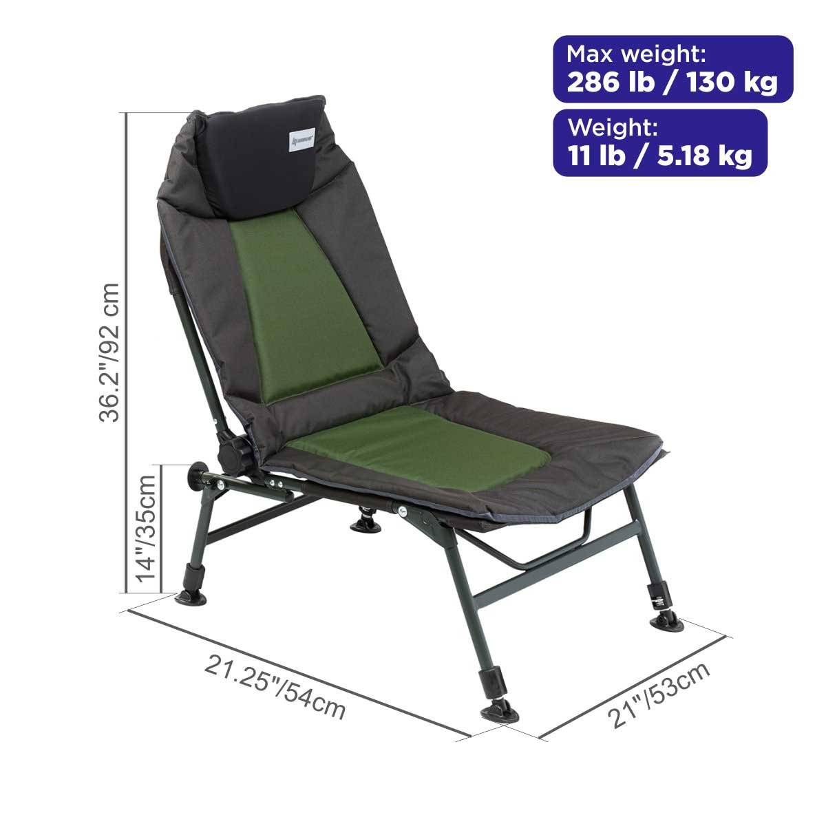 Set of 2 of Reclining Camping Lounger Chair for Outdoor