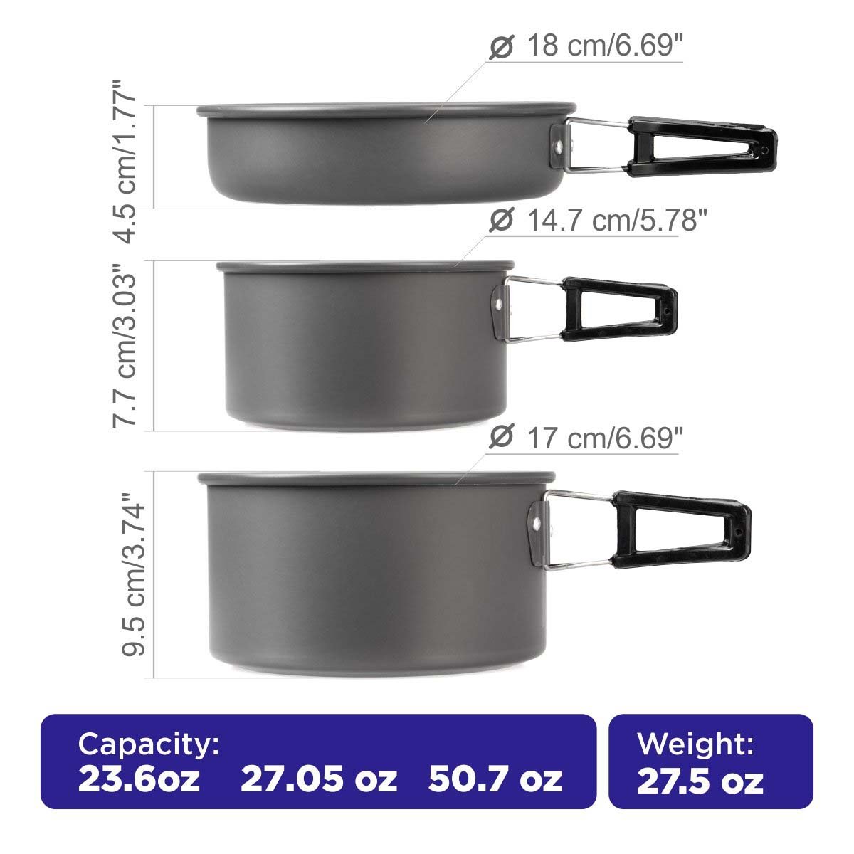 Portable Camping Cookware, Outdoor Cooking Set