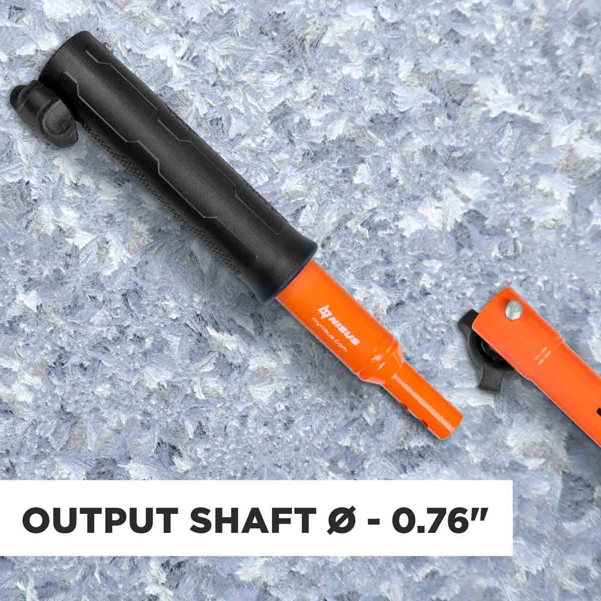 Motoshtorm Power Auger Drill Bit Extension's output shaft is 0.76 Inches